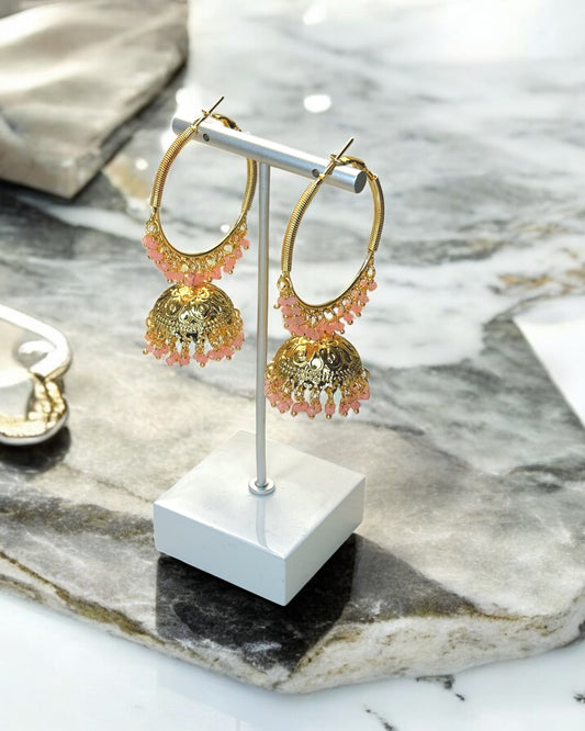 Shamsa شمسة Jhumkay Hoops in Pink