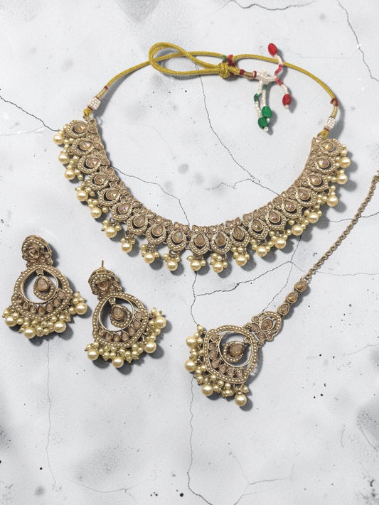 Anvita अन्विता Polki Set in Gold Pearls