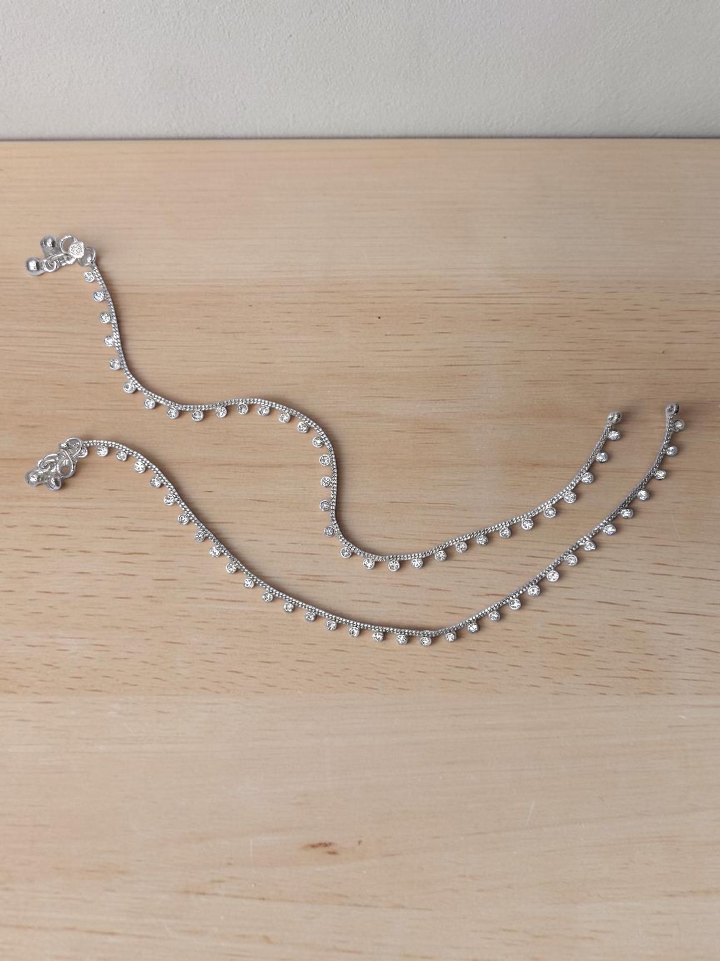 Haya حياة Diamond Anklets in Silver