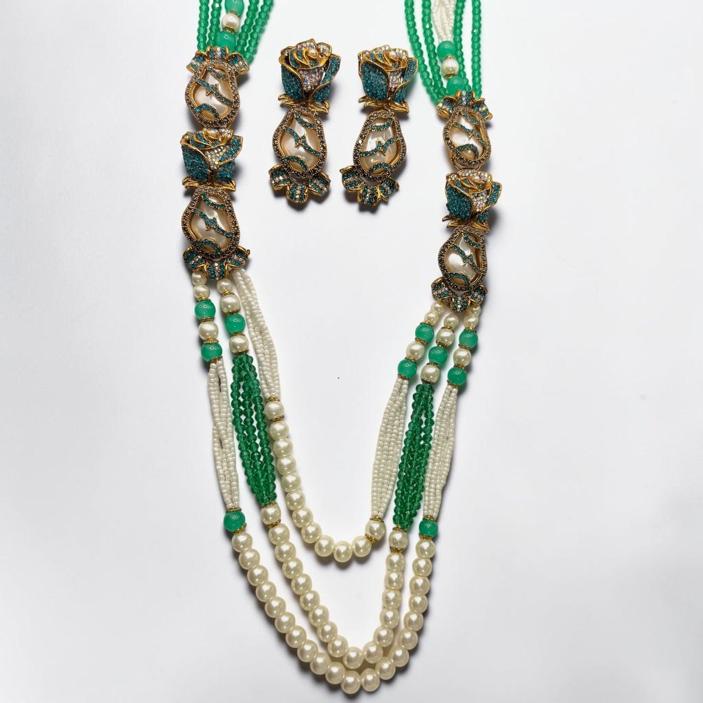 Şeyma Turkish Mala Set in Green
