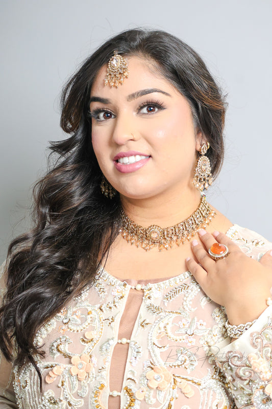 Rania رانيا Polki Choker Set in Black