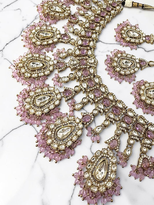 Sharanya शरण्या Kundan Bridal Set in Lavender