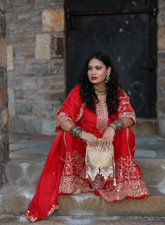 Jasleen जसलीन Beaded Potli Bag in Gold