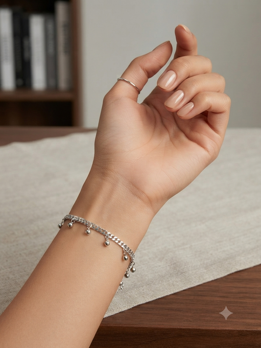 Bahia بهية Gold Plated Bracelet in Silver - Stainless Steel