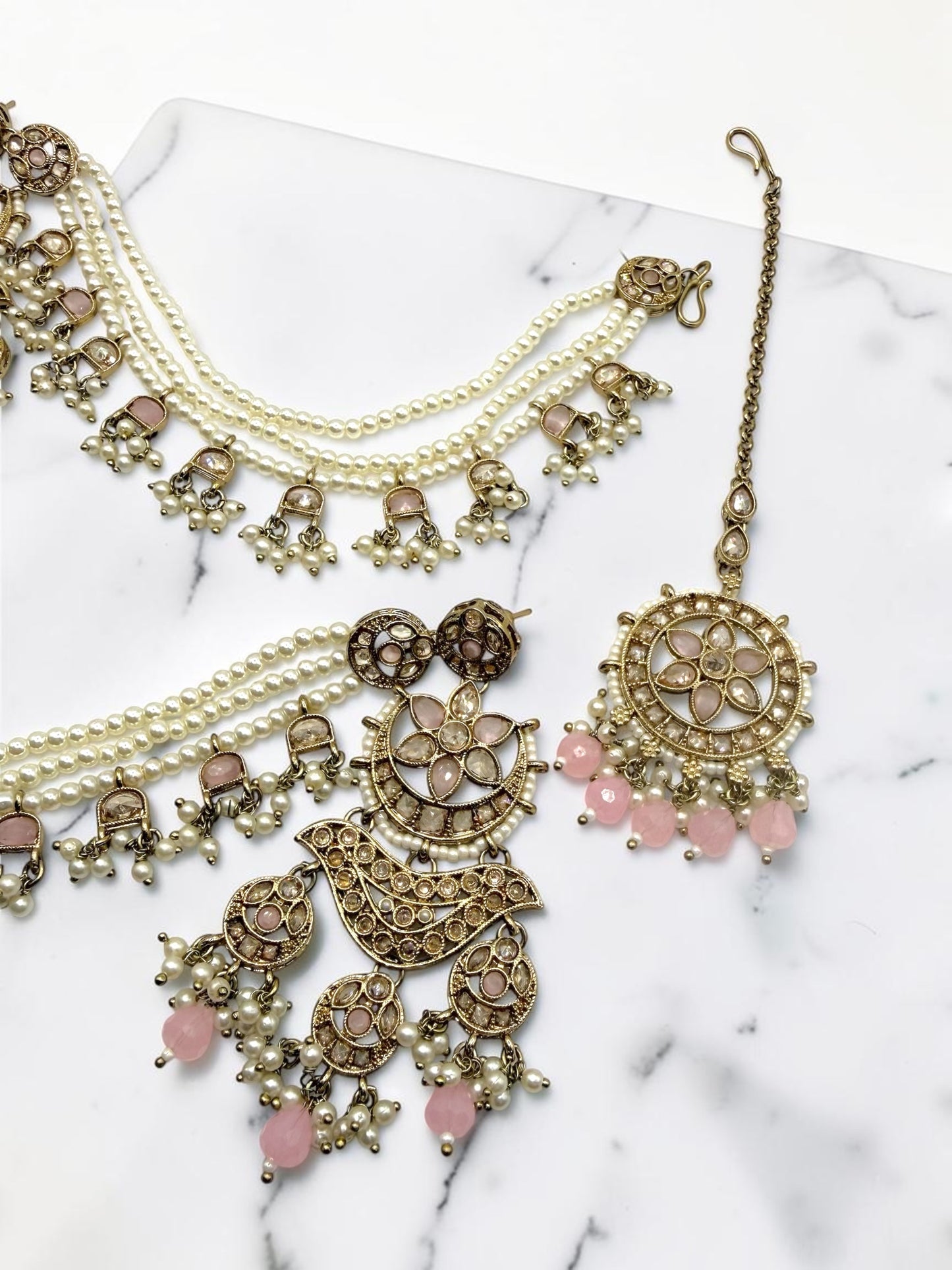 Ambalika अंबालिका Polki Earring Saharay in Pink