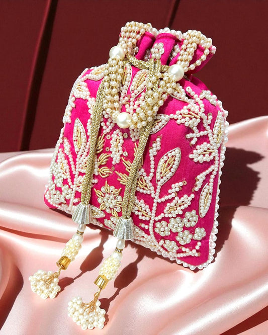 Munira منيرة Potli Bag in Hot Pink