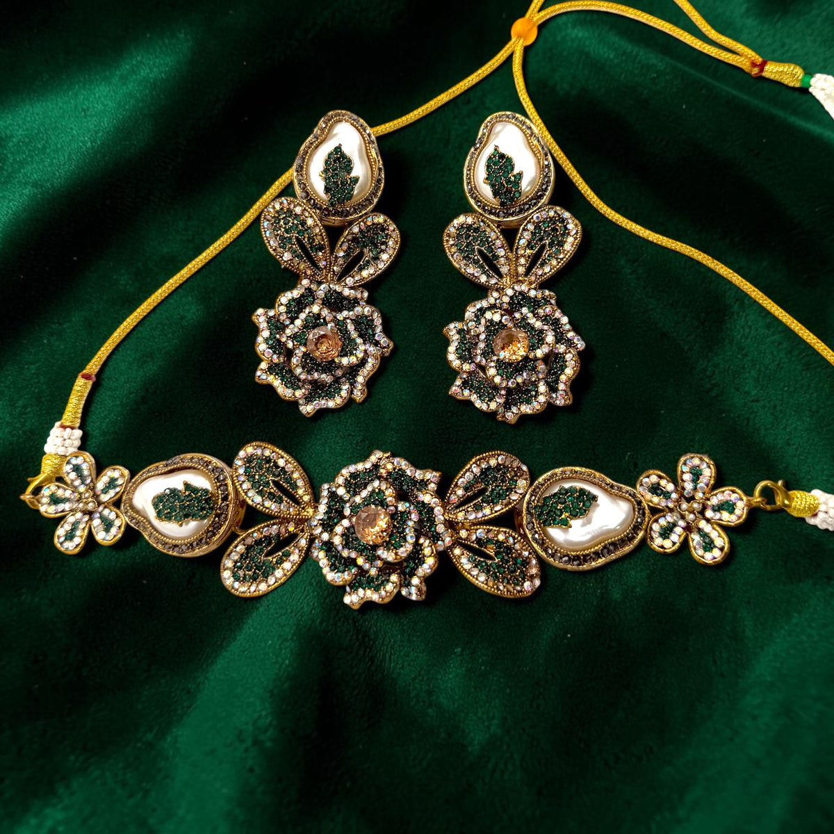 Eda Turkish Choker Set in Green