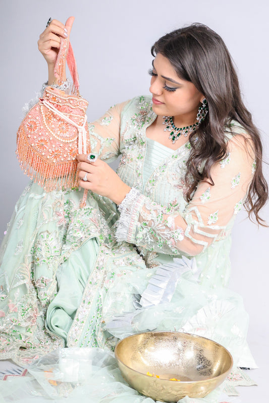 Zara زارا Potli Bridal Bag in Pink