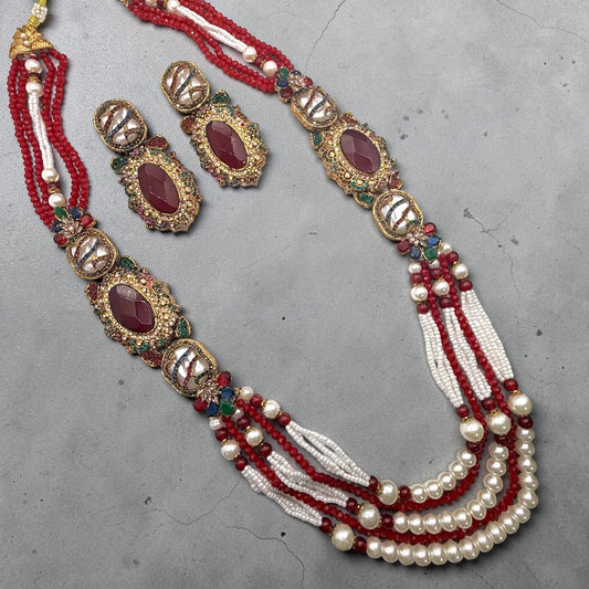 Ayşe Turkish Mala Set in Red