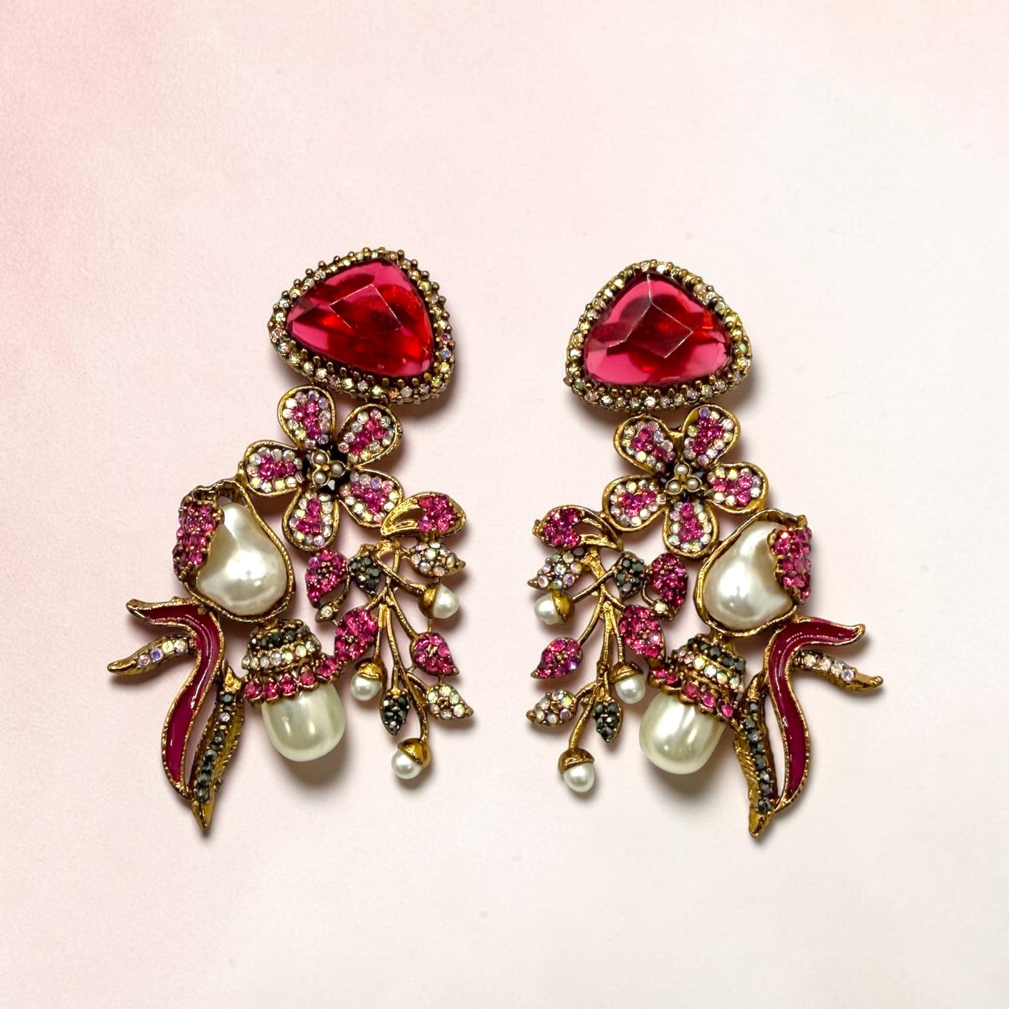 Nehir Turkish Earrings in Hot Pink