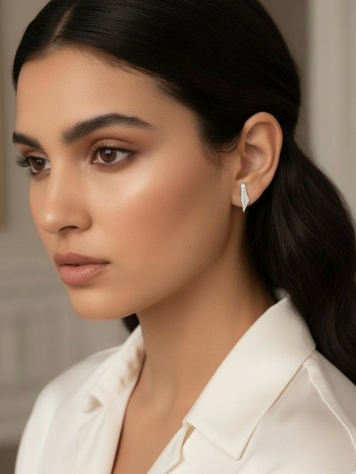 Palestine Map 18K Gold Plated Studs in Silver - Stainless Steel - Palestine Collection