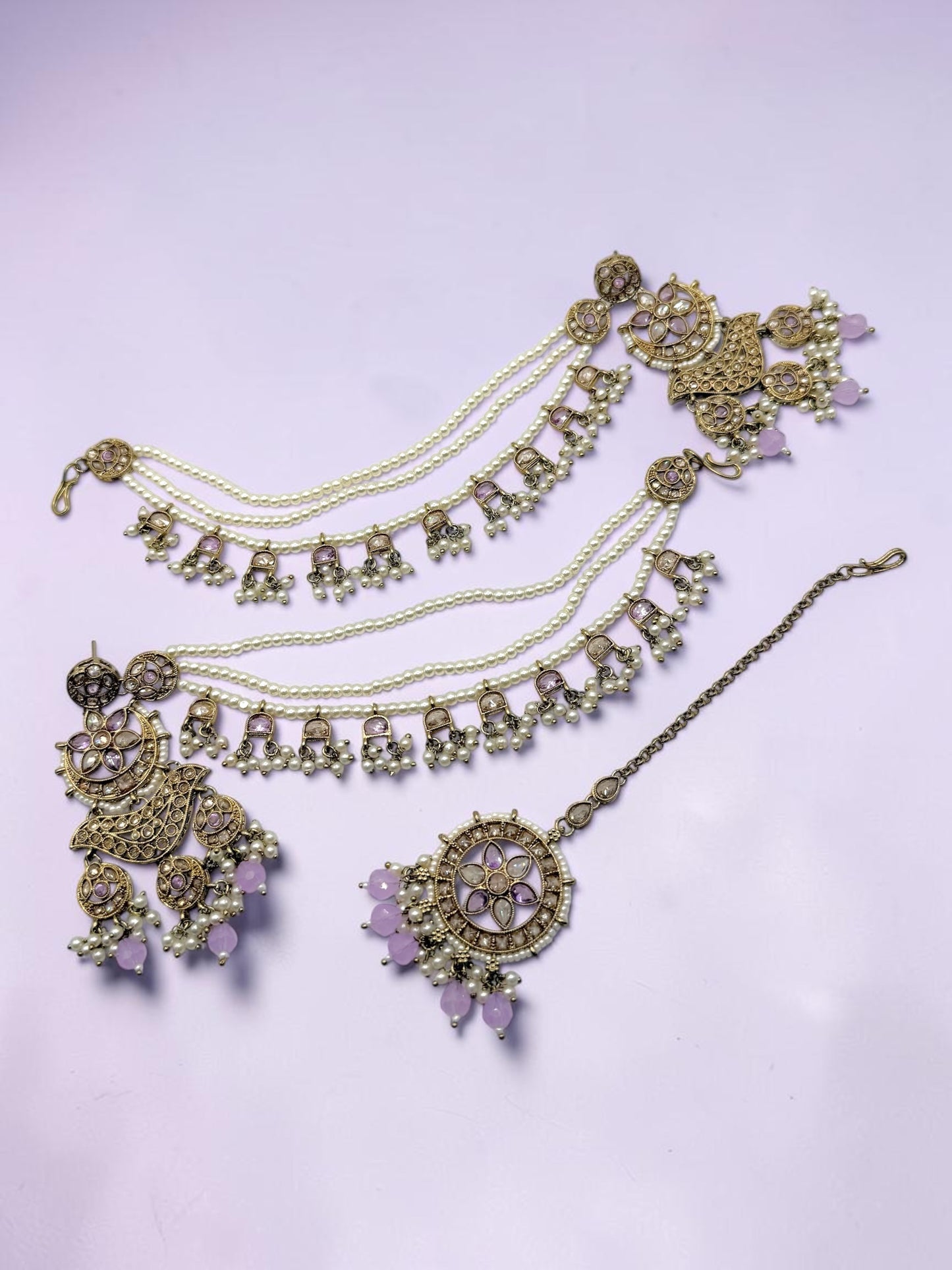 Ambalika अंबालिका Polki Earring Saharay in Lavender