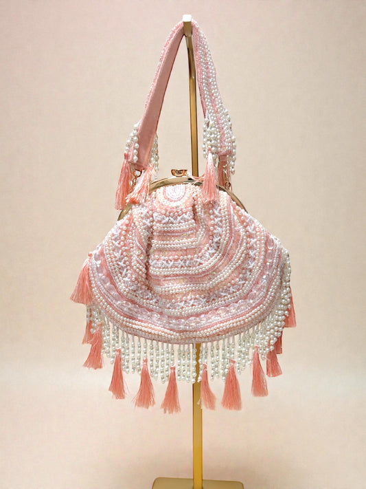 Sharada शारदा Shell Shaped Clutch in Pink