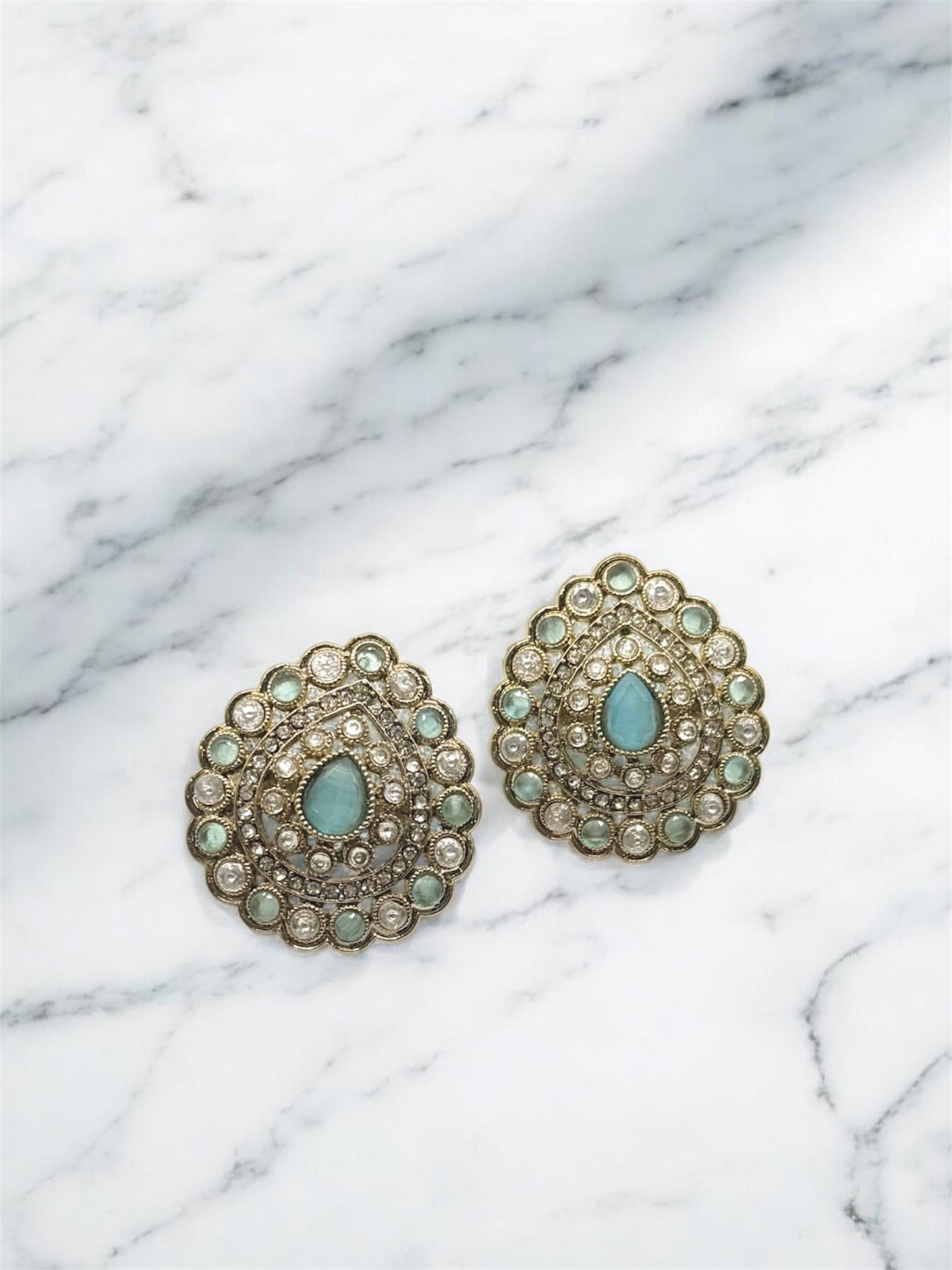 Savitri सावित्री Studs in Sky Blue