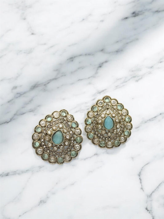 Savitri सावित्री Studs in Sky Blue
