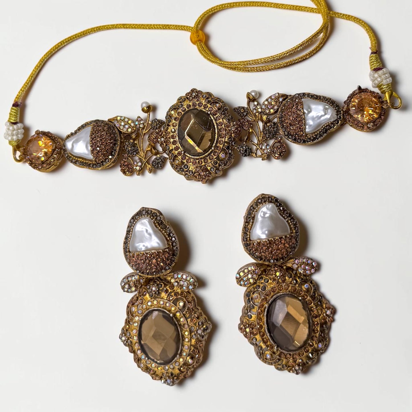 Alara Turkish Choker Set in Bronze