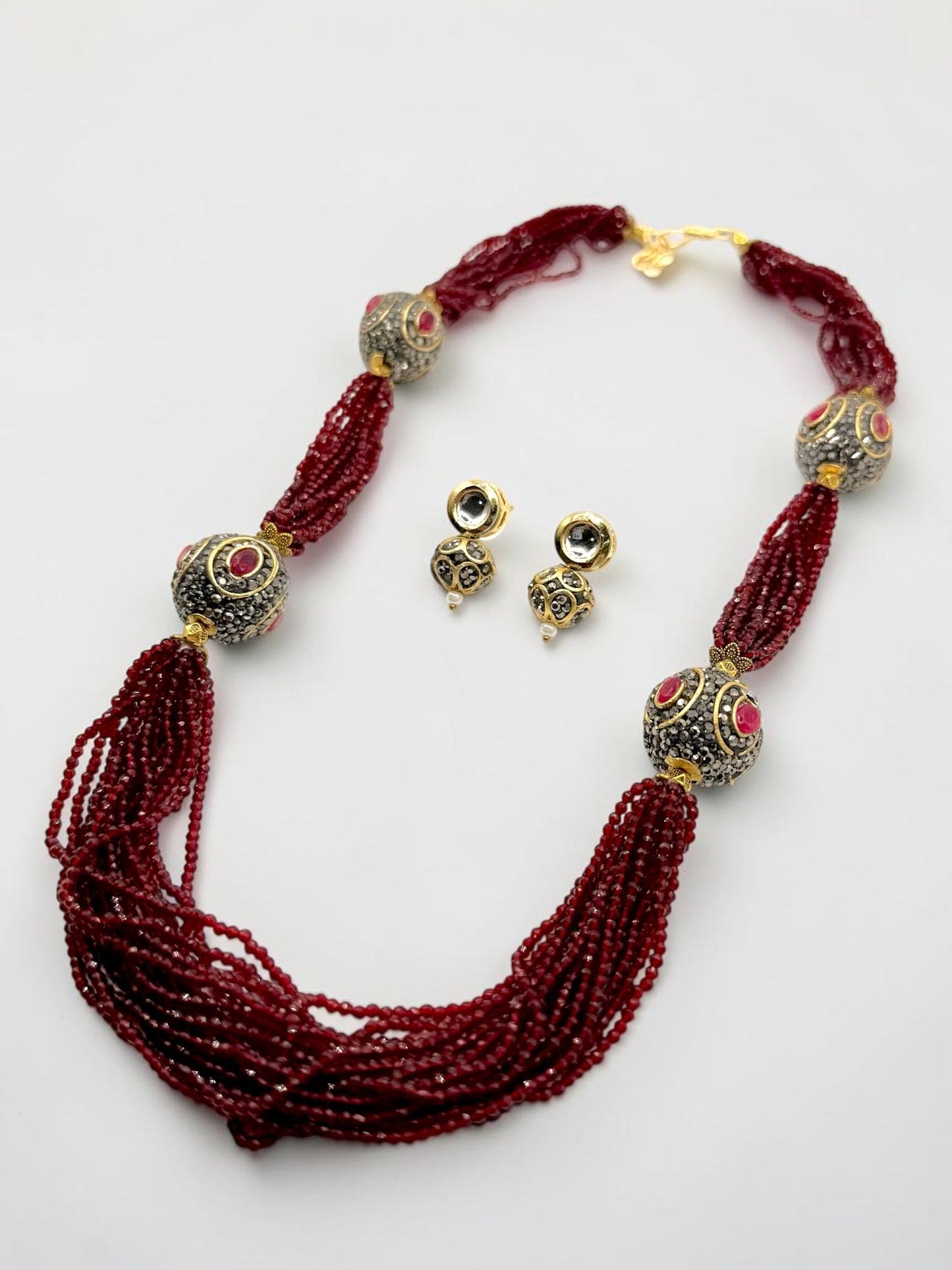 Aarna आर्णा Mala Set in Maroon