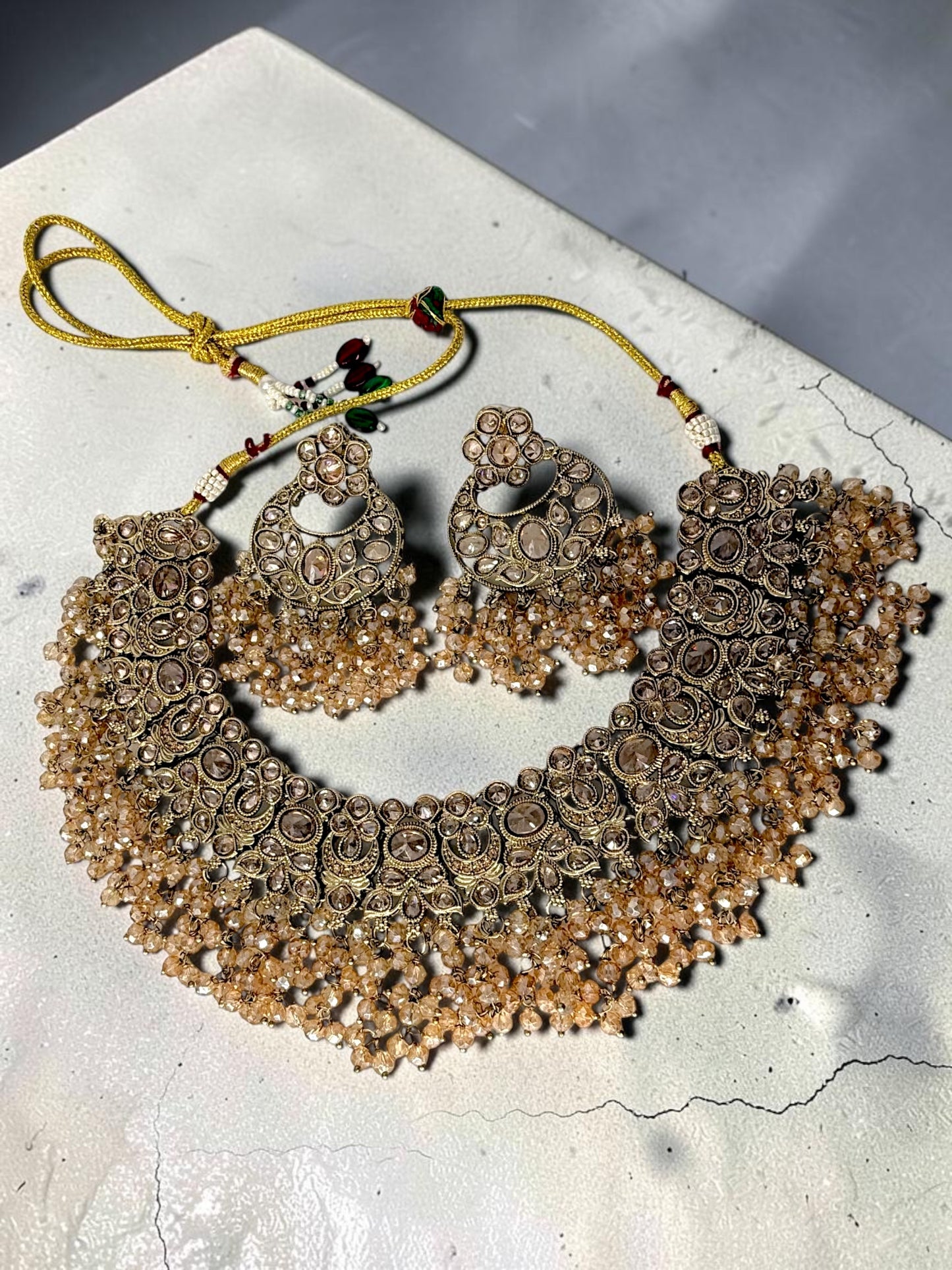 Anurita अनुरिता Polki Bridal Set in Honey Gold