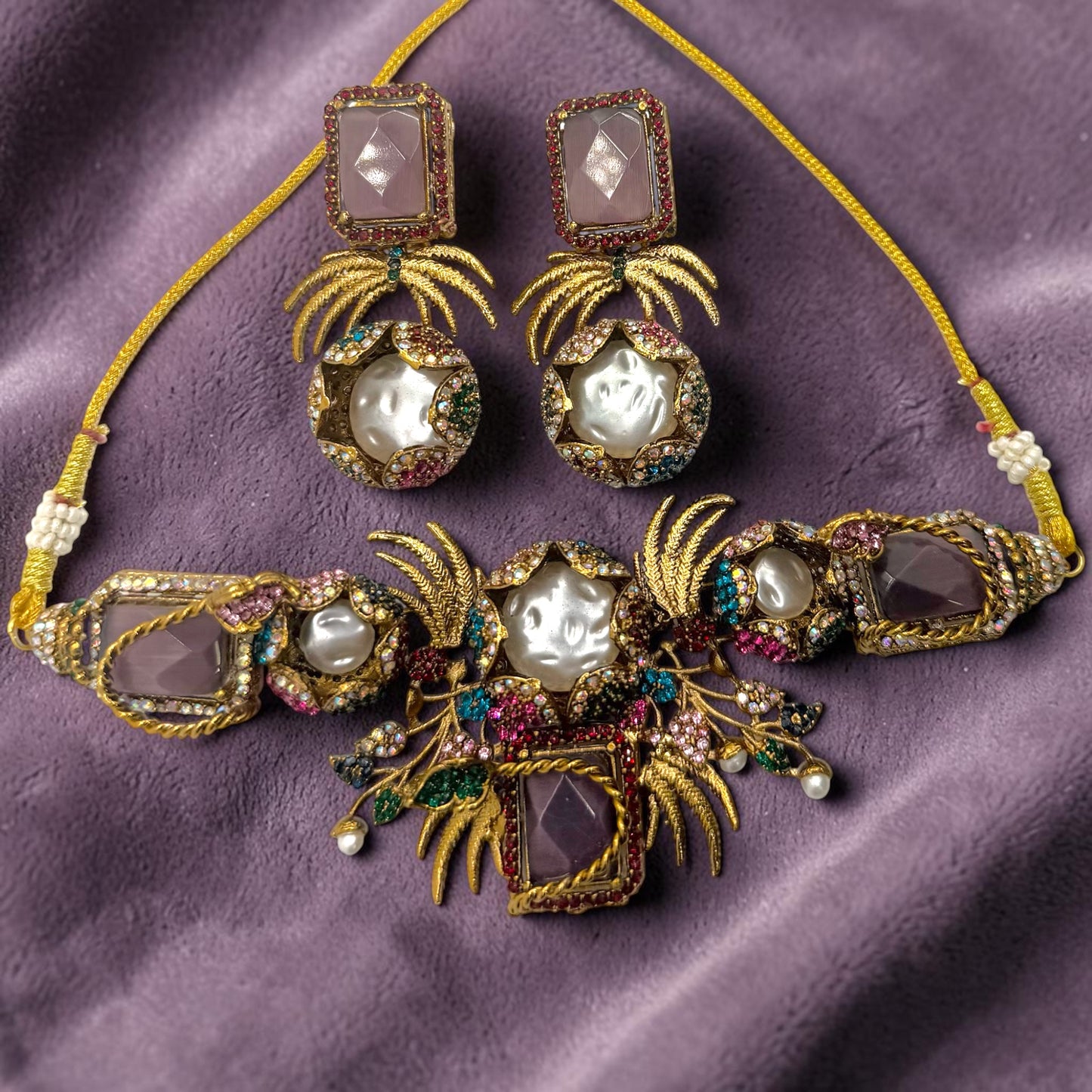 Dilan Turkish Choker Set in Purple