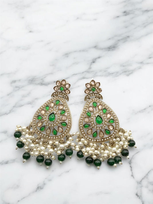 Deepa दीपा Earrings in Green