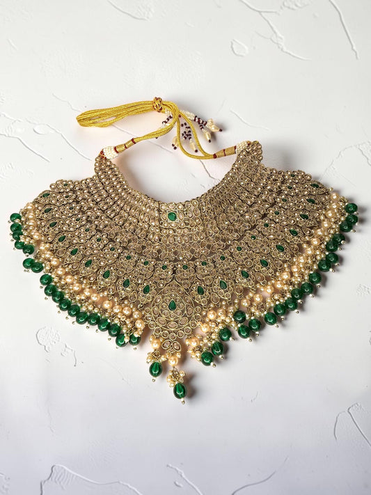 Sabreen صابرين Polki Bridal Set in Green
