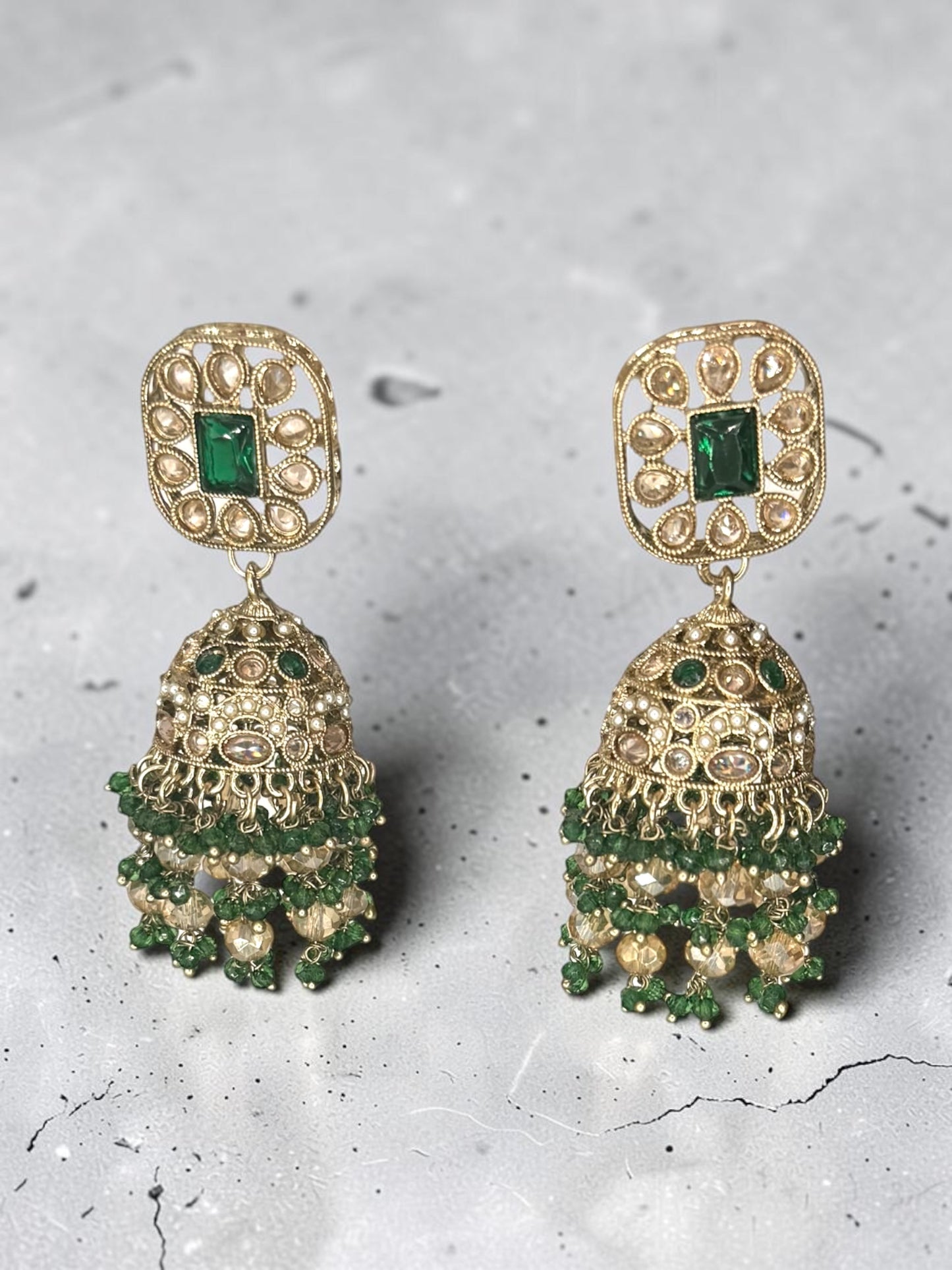 Kanishtha कनिष्ठा Polki Bridal Set in Green