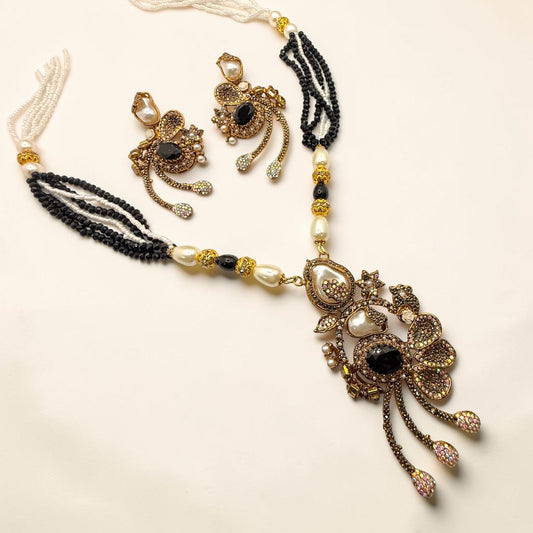 Kübra Turkish Mala Set in Black