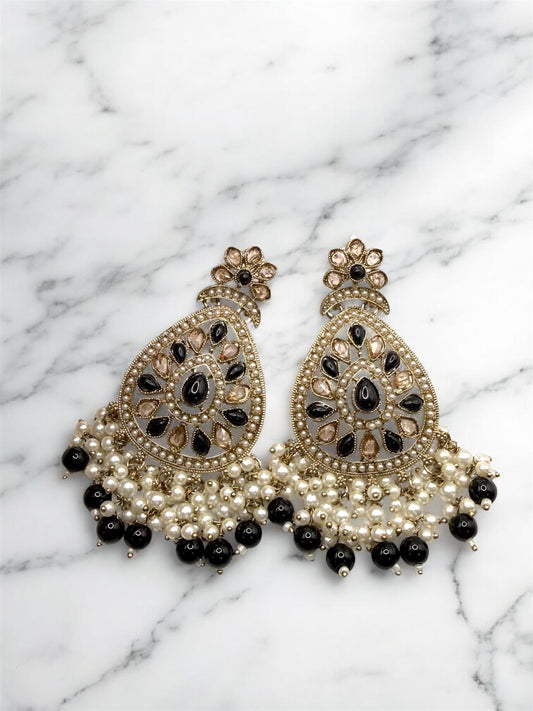 Deepa दीपा Earrings in Black