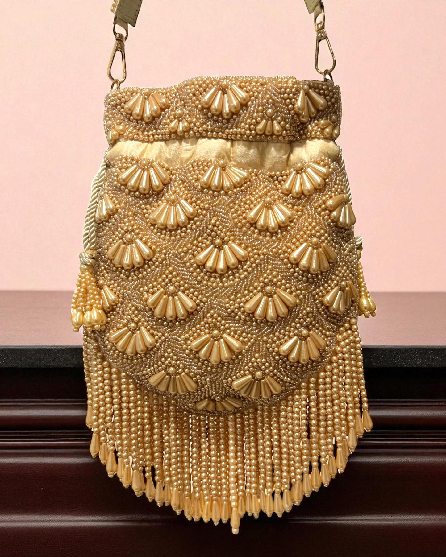 Nadia نادية Gold Pearl Bag