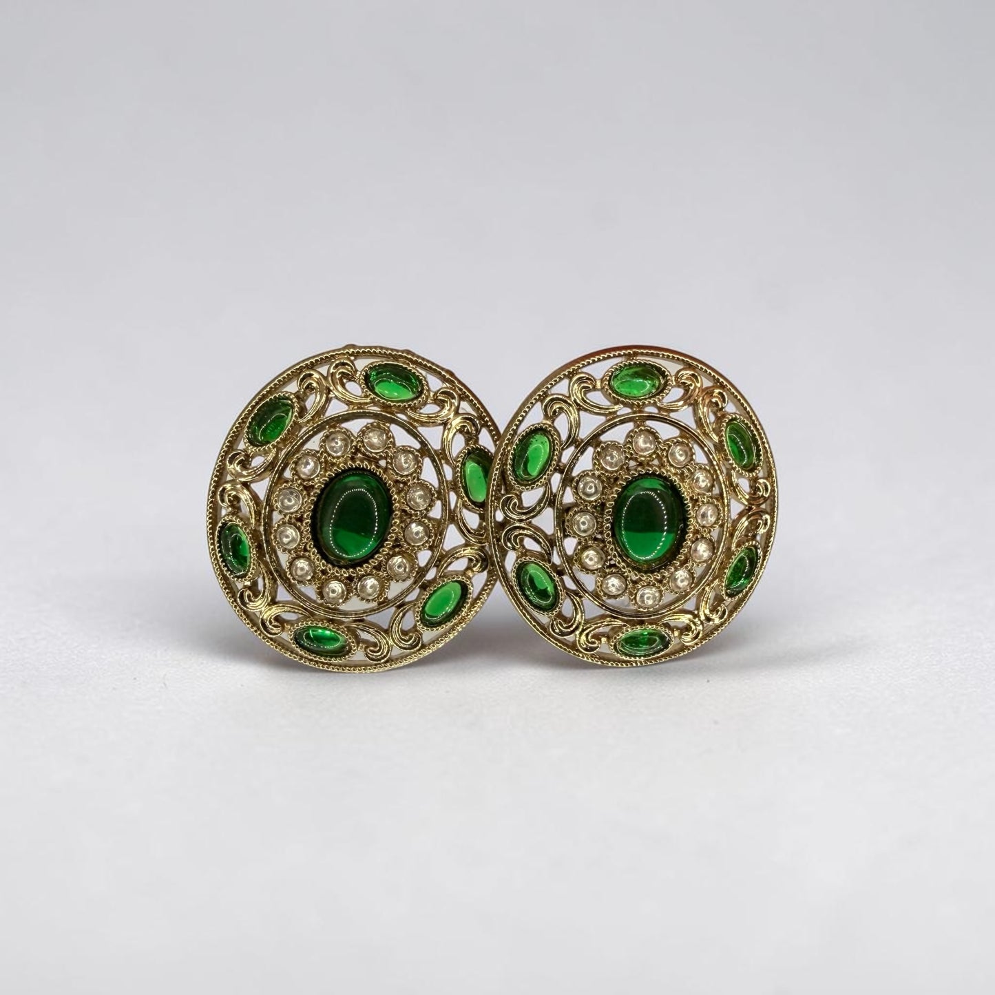 Suhaila سهيلة Kundan Studs in Green