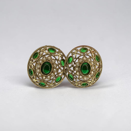 Suhaila سهيلة Kundan Studs in Green