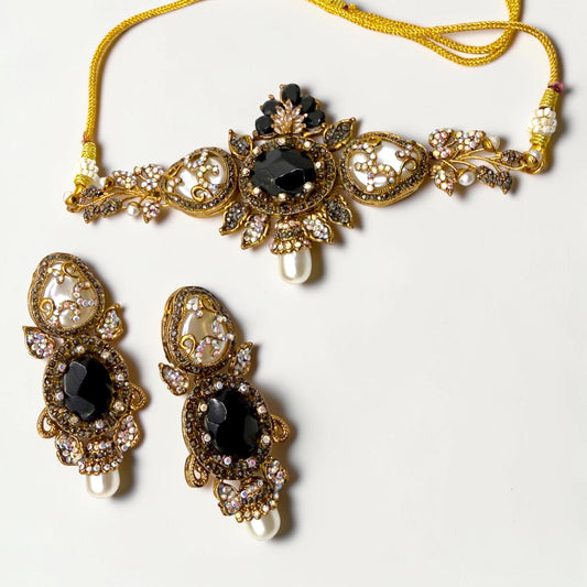 Eylül Turkish Choker Set in Black
