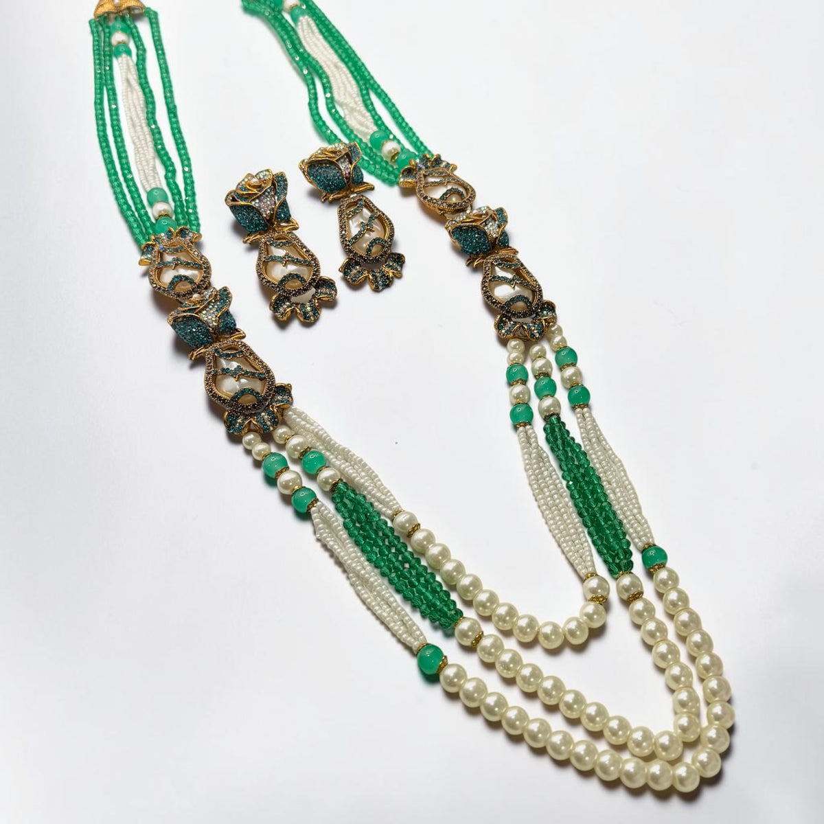 Şeyma Turkish Mala Set in Green