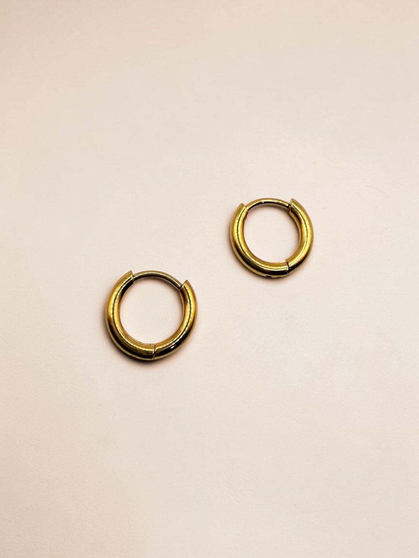 Nayana नयना Gold Huggie Hoops - 18k Gold Plated and Stainless Steel