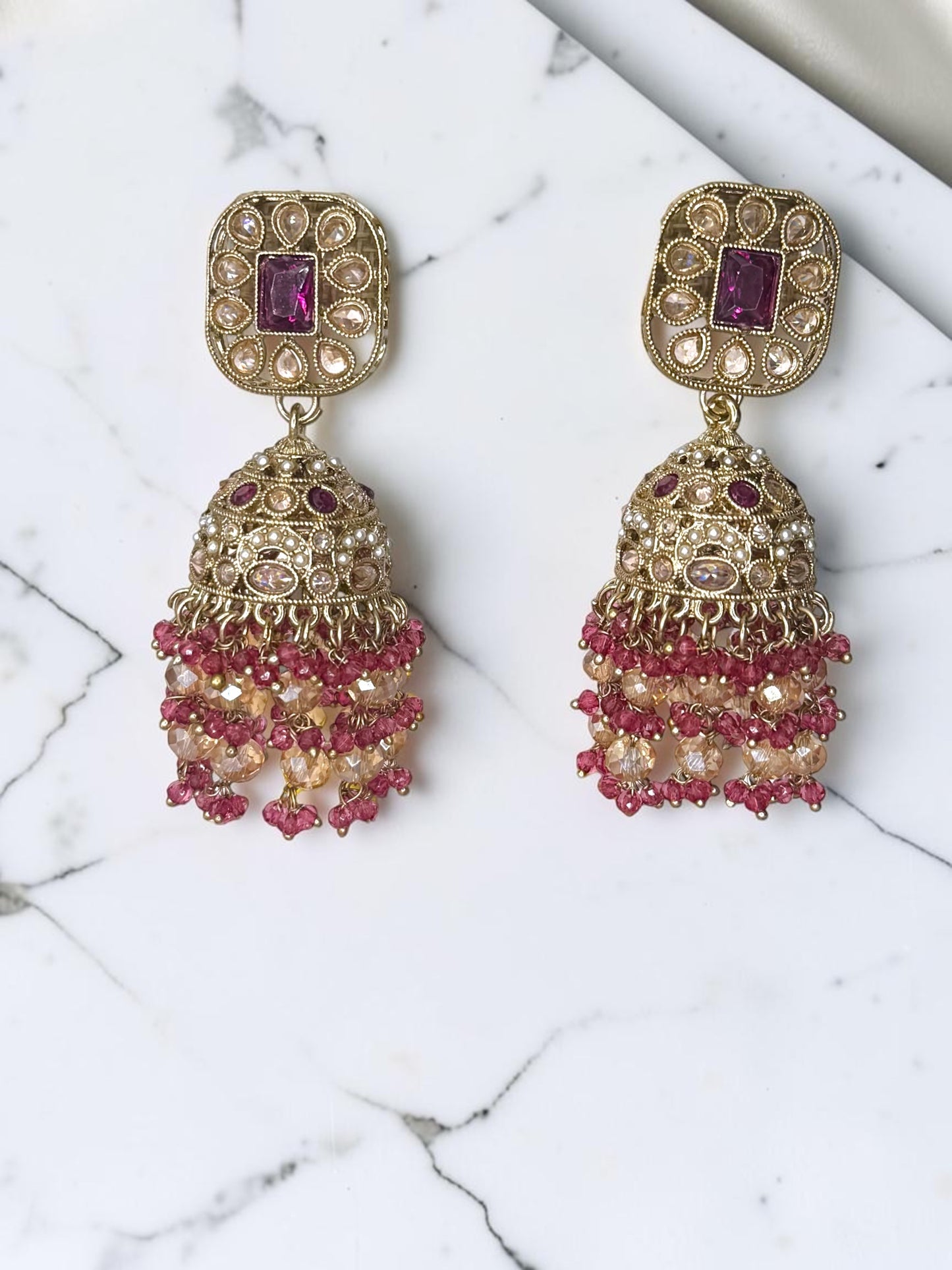 Kanishtha कनिष्ठा Polki Bridal Set in Purple Berry