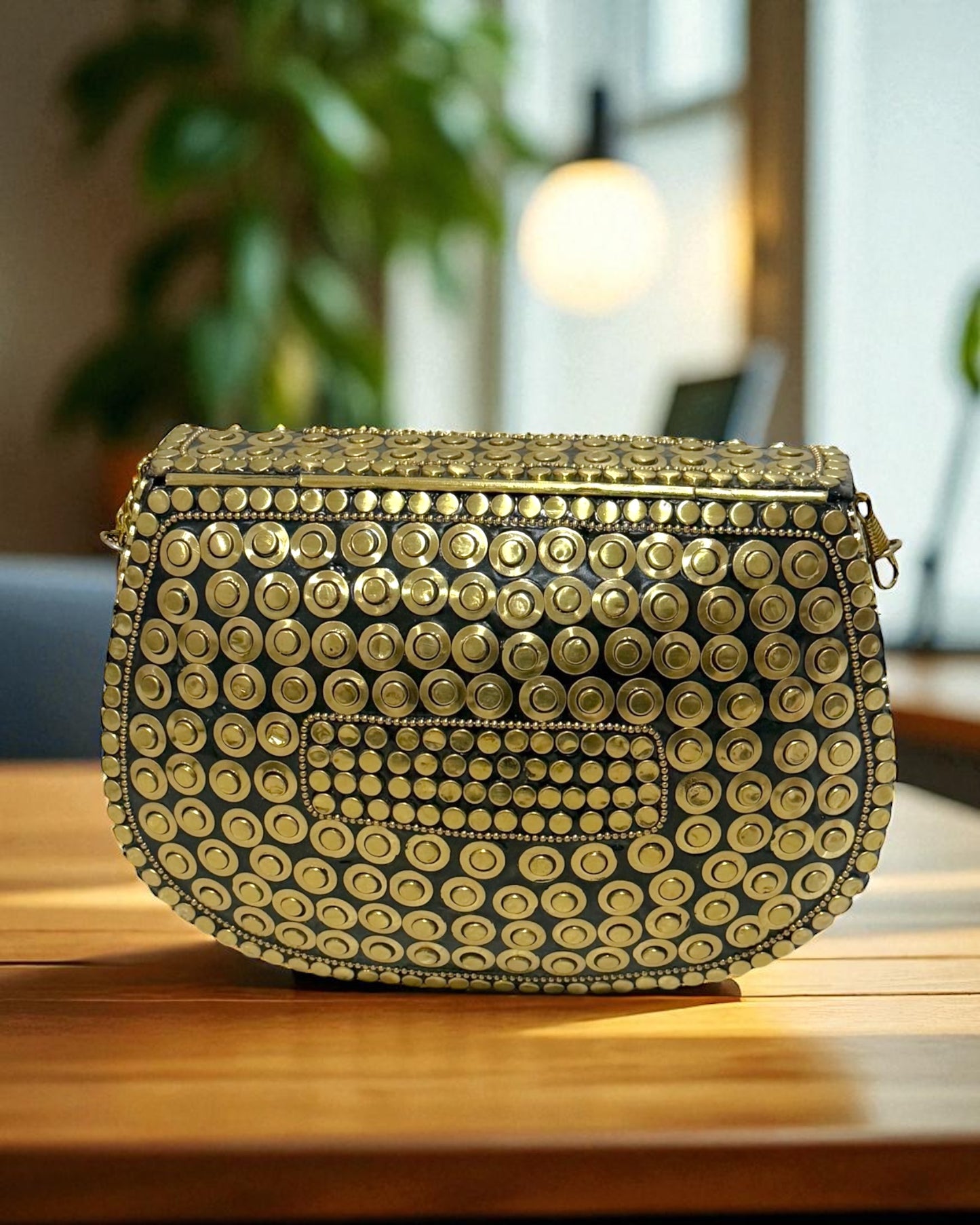Zara زارا Gold Brass Clutch