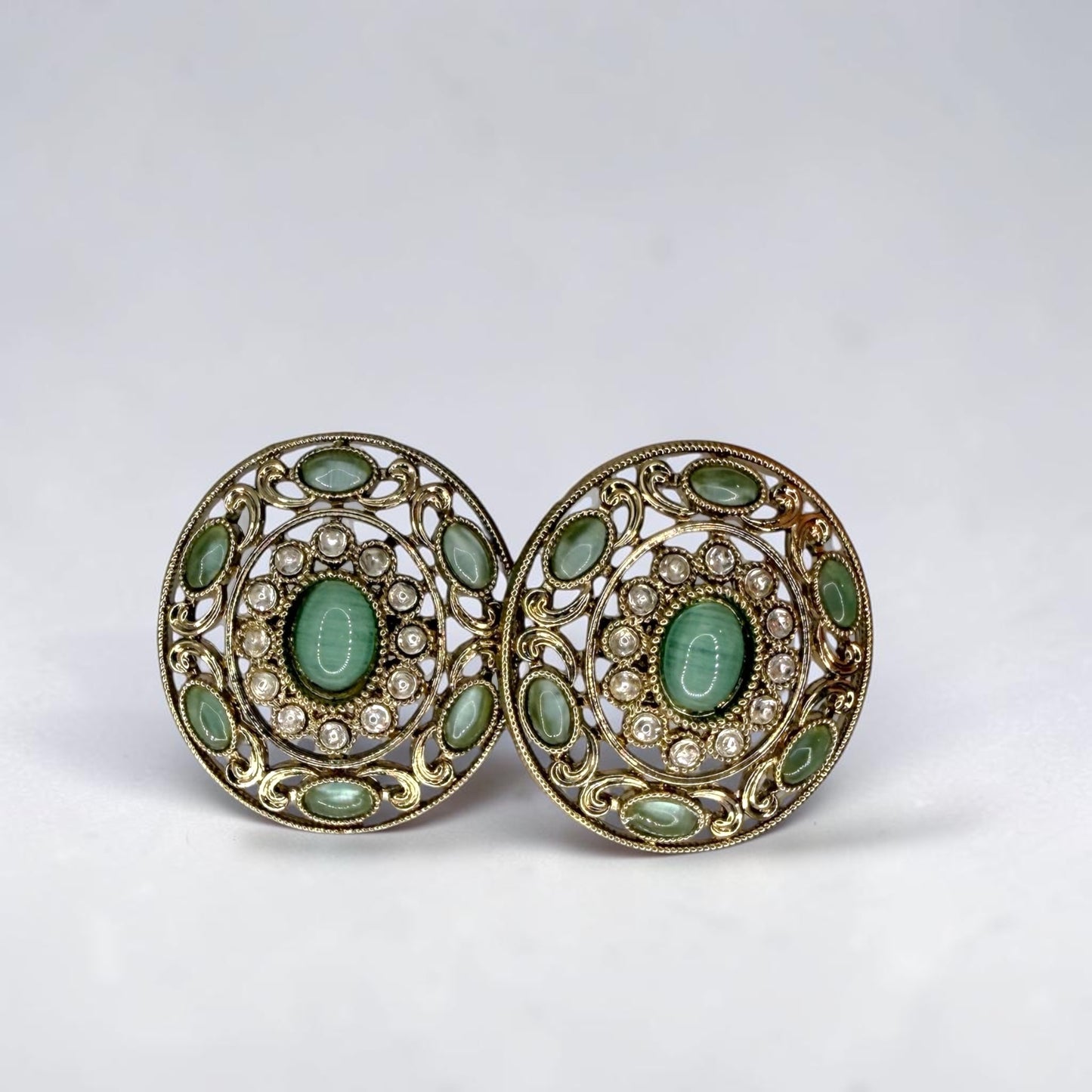 Suhaila سهيلة Kundan Studs in Mint