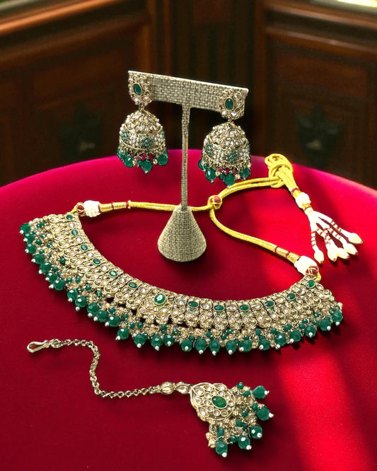 Amaira अमैरा Polki Set in Green