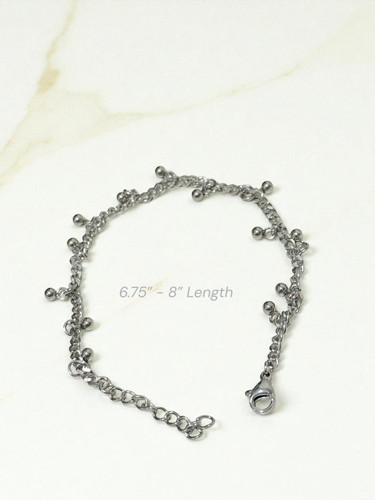 Bahia بهية Gold Plated Bracelet in Silver - Stainless Steel