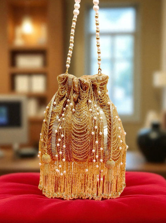 Lubna لبنى Vintage Bag in Gold
