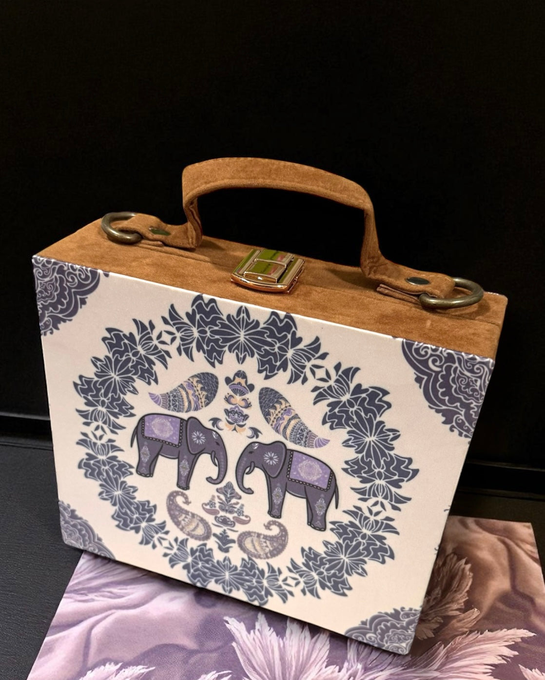 Elephant Briefcase Crossbody Bag