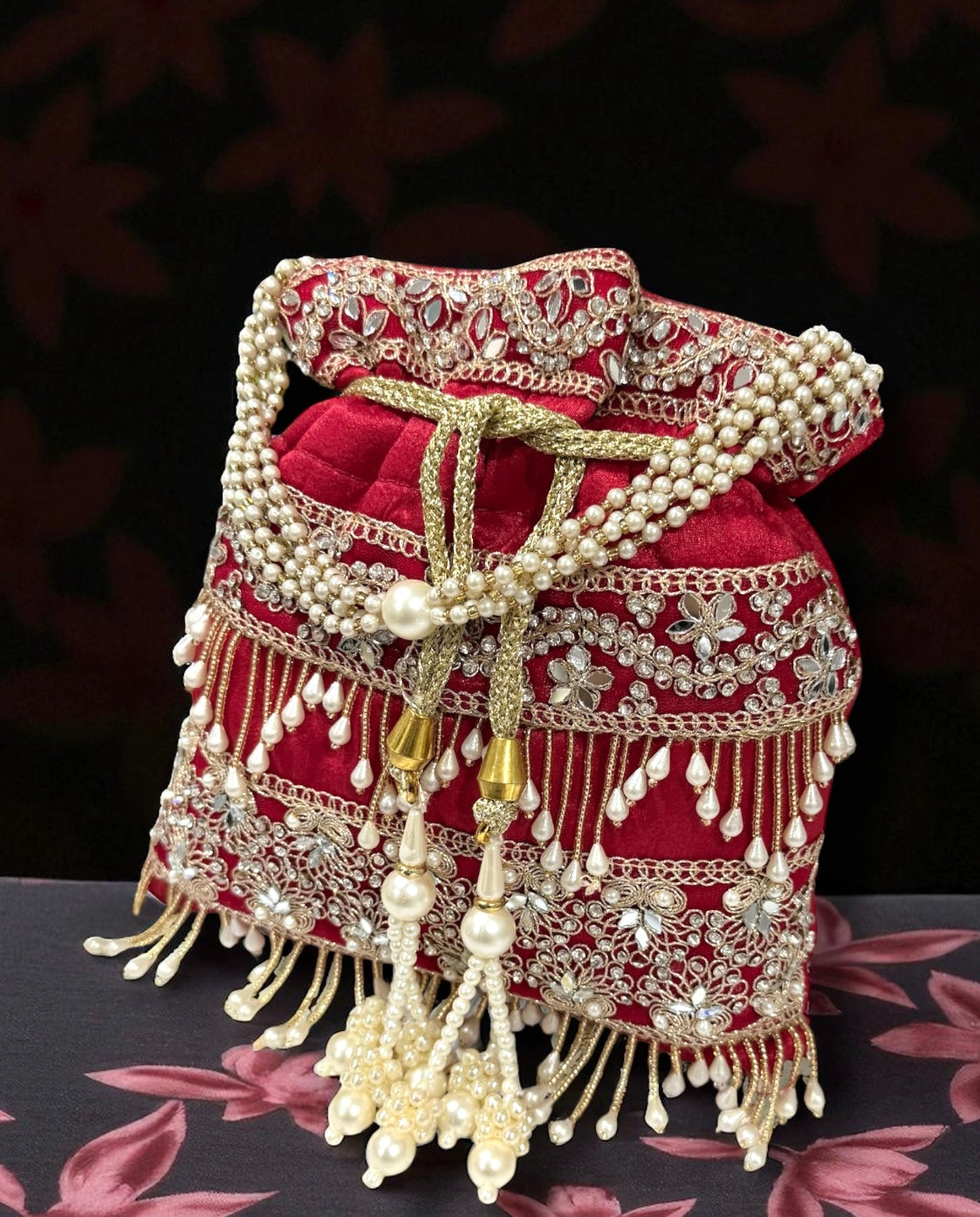 Nazleen نازلين Potli Bag in Red