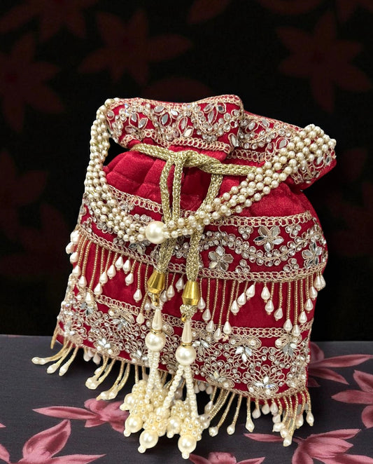 Nazleen نازلين Potli Bag in Red