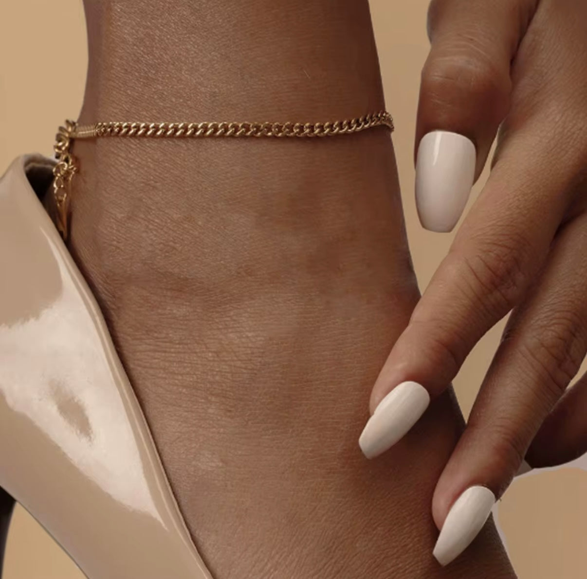 Sarah 18K Gold Plated Chain Anklet