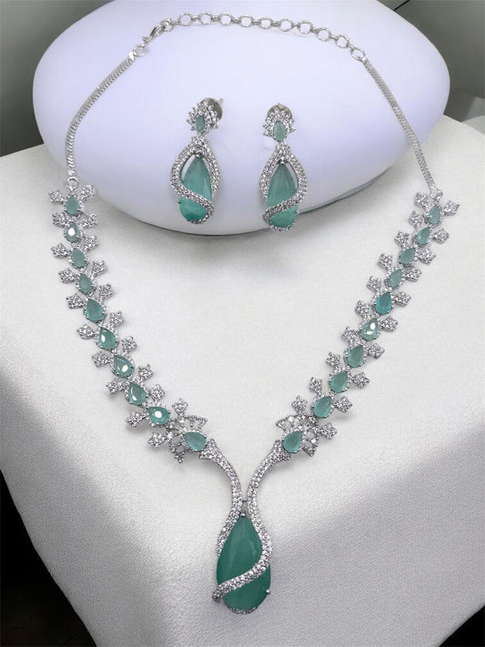 Narmin نرمين American Diamond Set in Mint over Silver