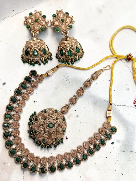 May مي Polki Set in Green