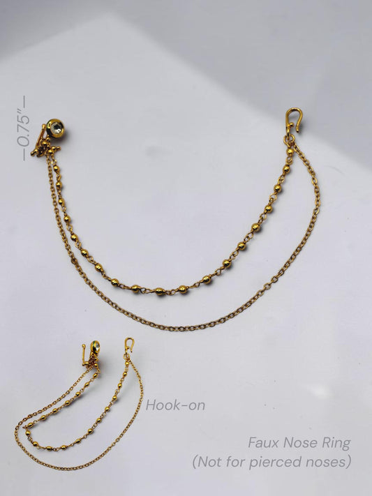 Round Kundan Faux Nose Pin