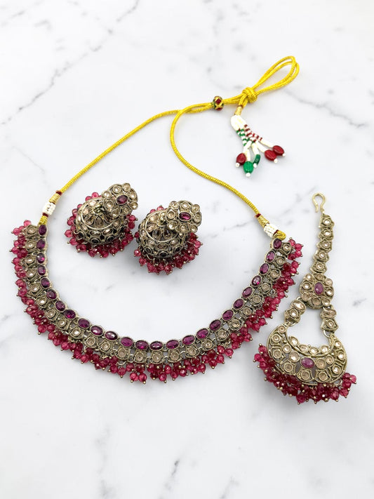 Rajni रजनी Polki Set in Purple