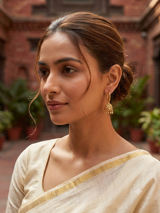 Samaira समायरा 18k Gold Plated Jhumki Hoops