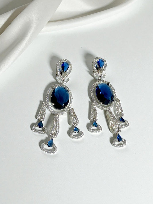 Isra إسراء American Diamond Earrings in Blue